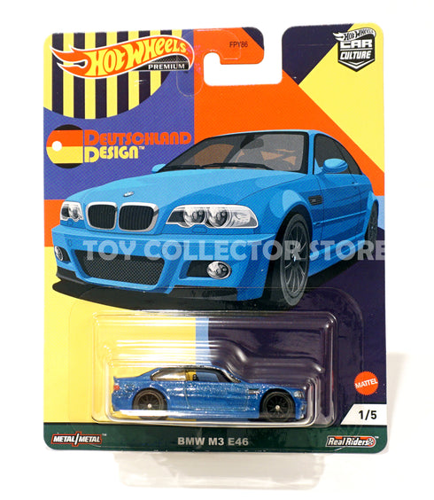 Hot Wheels Deutschland Design BMW E46 M3 Blue Premium Car Culture Diecast Car